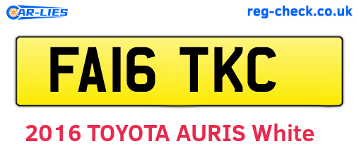 FA16TKC are the vehicle registration plates.