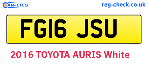 FG16JSU are the vehicle registration plates.
