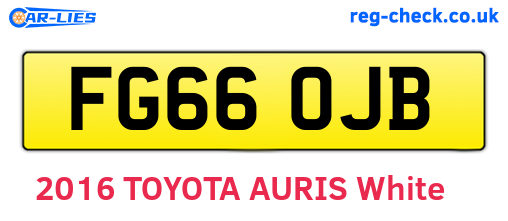 FG66OJB are the vehicle registration plates.