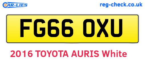 FG66OXU are the vehicle registration plates.