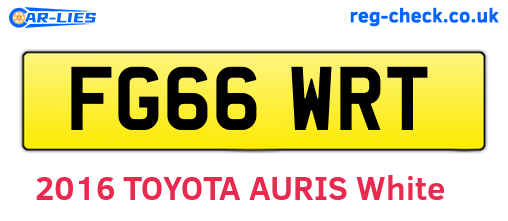 FG66WRT are the vehicle registration plates.