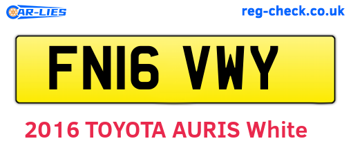 FN16VWY are the vehicle registration plates.