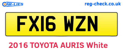 FX16WZN are the vehicle registration plates.