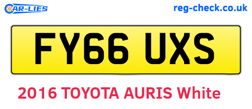 FY66UXS are the vehicle registration plates.