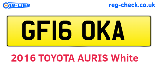 GF16OKA are the vehicle registration plates.