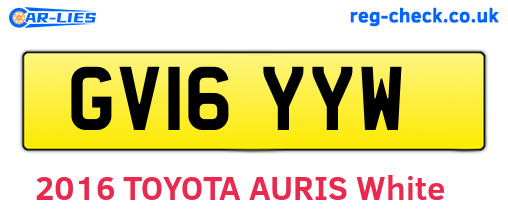 GV16YYW are the vehicle registration plates.