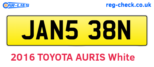 JAN538N are the vehicle registration plates.