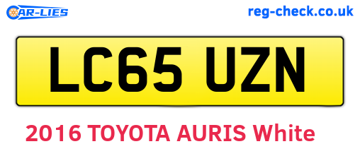 LC65UZN are the vehicle registration plates.
