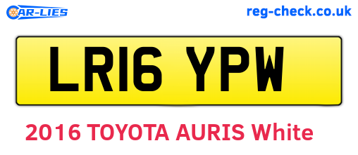 LR16YPW are the vehicle registration plates.