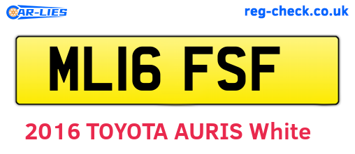 ML16FSF are the vehicle registration plates.