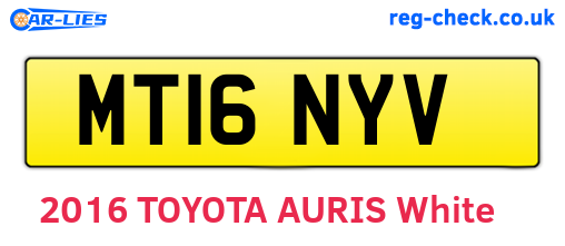 MT16NYV are the vehicle registration plates.
