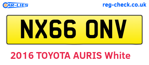 NX66ONV are the vehicle registration plates.
