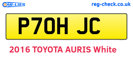 P70HJC are the vehicle registration plates.