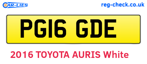 PG16GDE are the vehicle registration plates.