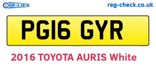 PG16GYR are the vehicle registration plates.