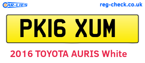 PK16XUM are the vehicle registration plates.