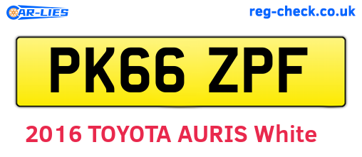 PK66ZPF are the vehicle registration plates.