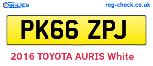 PK66ZPJ are the vehicle registration plates.