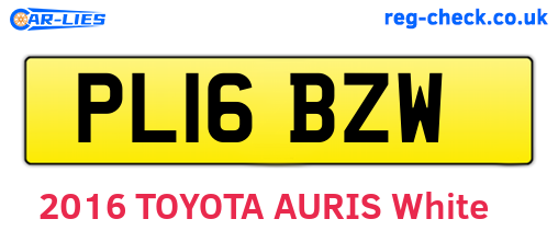 PL16BZW are the vehicle registration plates.