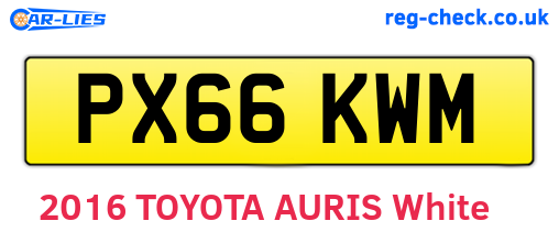 PX66KWM are the vehicle registration plates.
