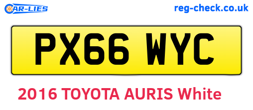 PX66WYC are the vehicle registration plates.