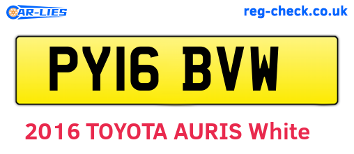 PY16BVW are the vehicle registration plates.
