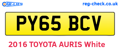 PY65BCV are the vehicle registration plates.