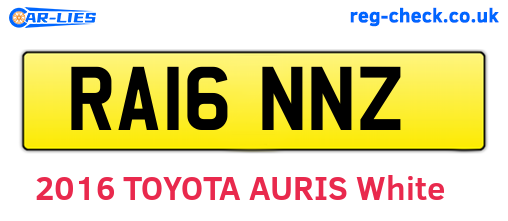 RA16NNZ are the vehicle registration plates.