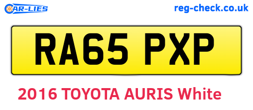 RA65PXP are the vehicle registration plates.