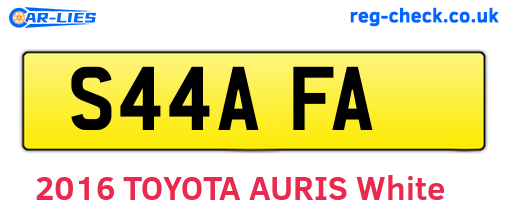 S44AFA are the vehicle registration plates.