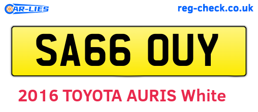 SA66OUY are the vehicle registration plates.