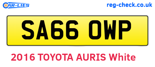SA66OWP are the vehicle registration plates.