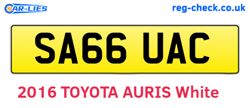 SA66UAC are the vehicle registration plates.