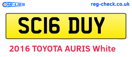 SC16DUY are the vehicle registration plates.