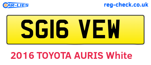SG16VEW are the vehicle registration plates.