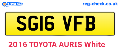 SG16VFB are the vehicle registration plates.