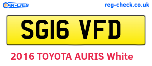 SG16VFD are the vehicle registration plates.