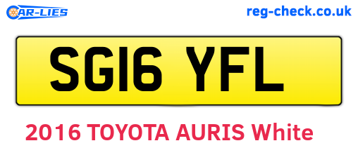 SG16YFL are the vehicle registration plates.