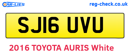 SJ16UVU are the vehicle registration plates.