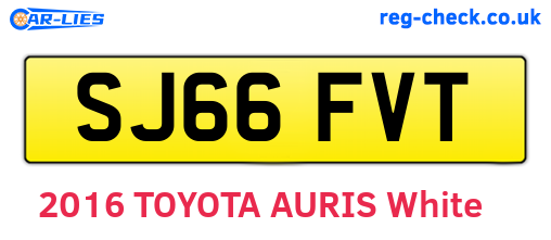 SJ66FVT are the vehicle registration plates.