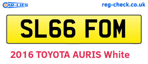 SL66FOM are the vehicle registration plates.