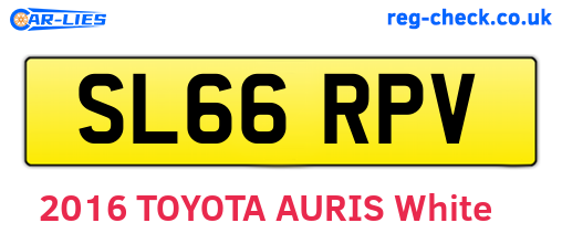 SL66RPV are the vehicle registration plates.