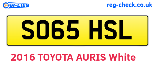 SO65HSL are the vehicle registration plates.