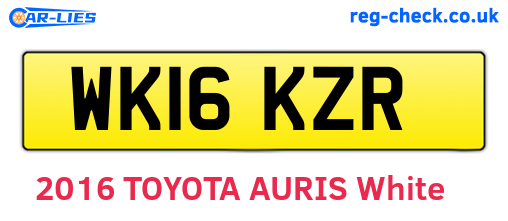 WK16KZR are the vehicle registration plates.