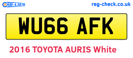WU66AFK are the vehicle registration plates.