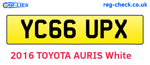 YC66UPX are the vehicle registration plates.