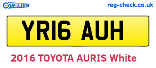 YR16AUH are the vehicle registration plates.