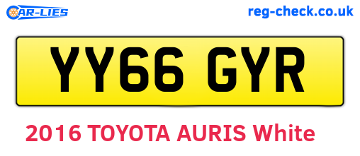 YY66GYR are the vehicle registration plates.