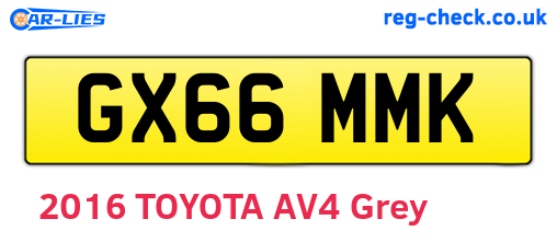 GX66MMK are the vehicle registration plates.