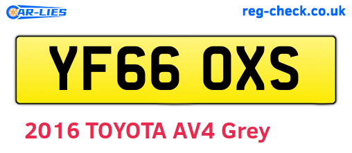 YF66OXS are the vehicle registration plates.